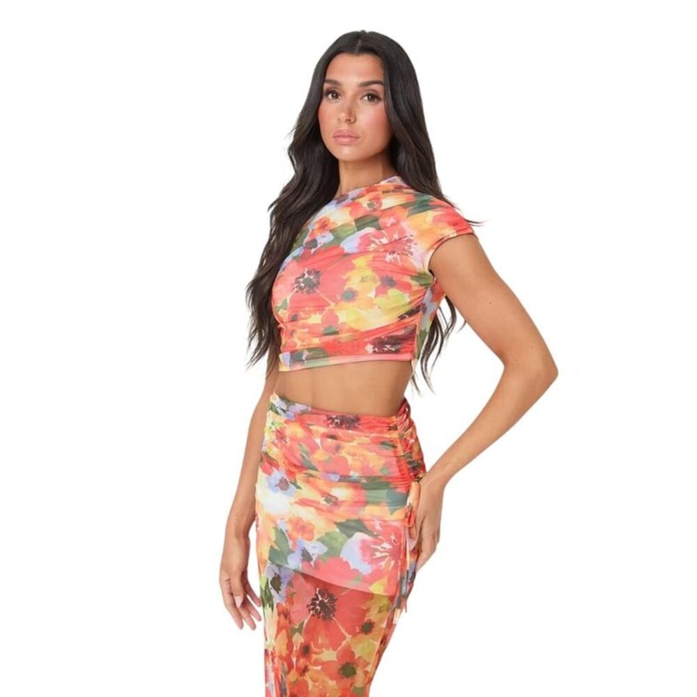 I Saw It First Womens/Ladies Floral Mesh Top / Floral